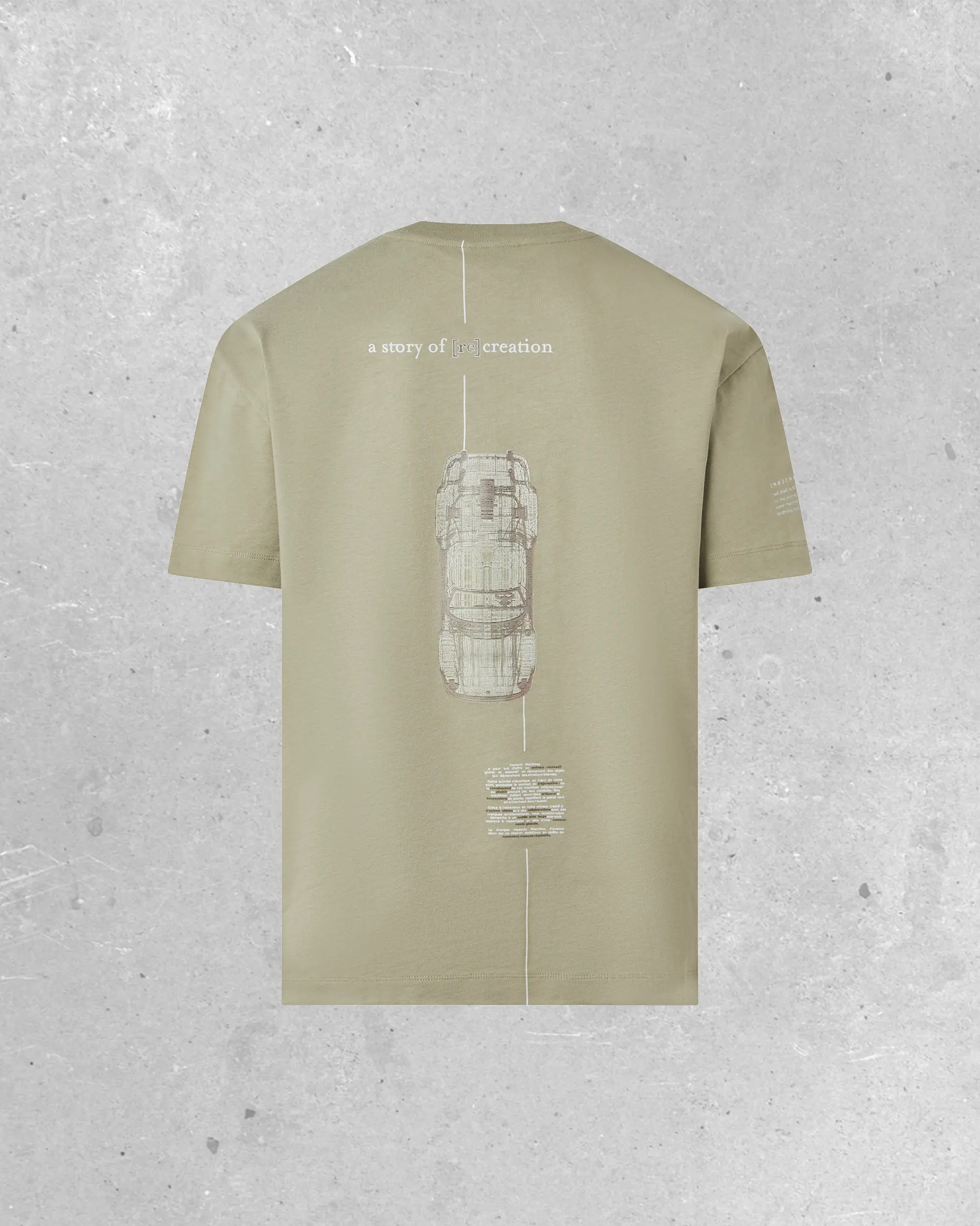 T-shirt Boxy Between the lines - Stone Shades Hedonic