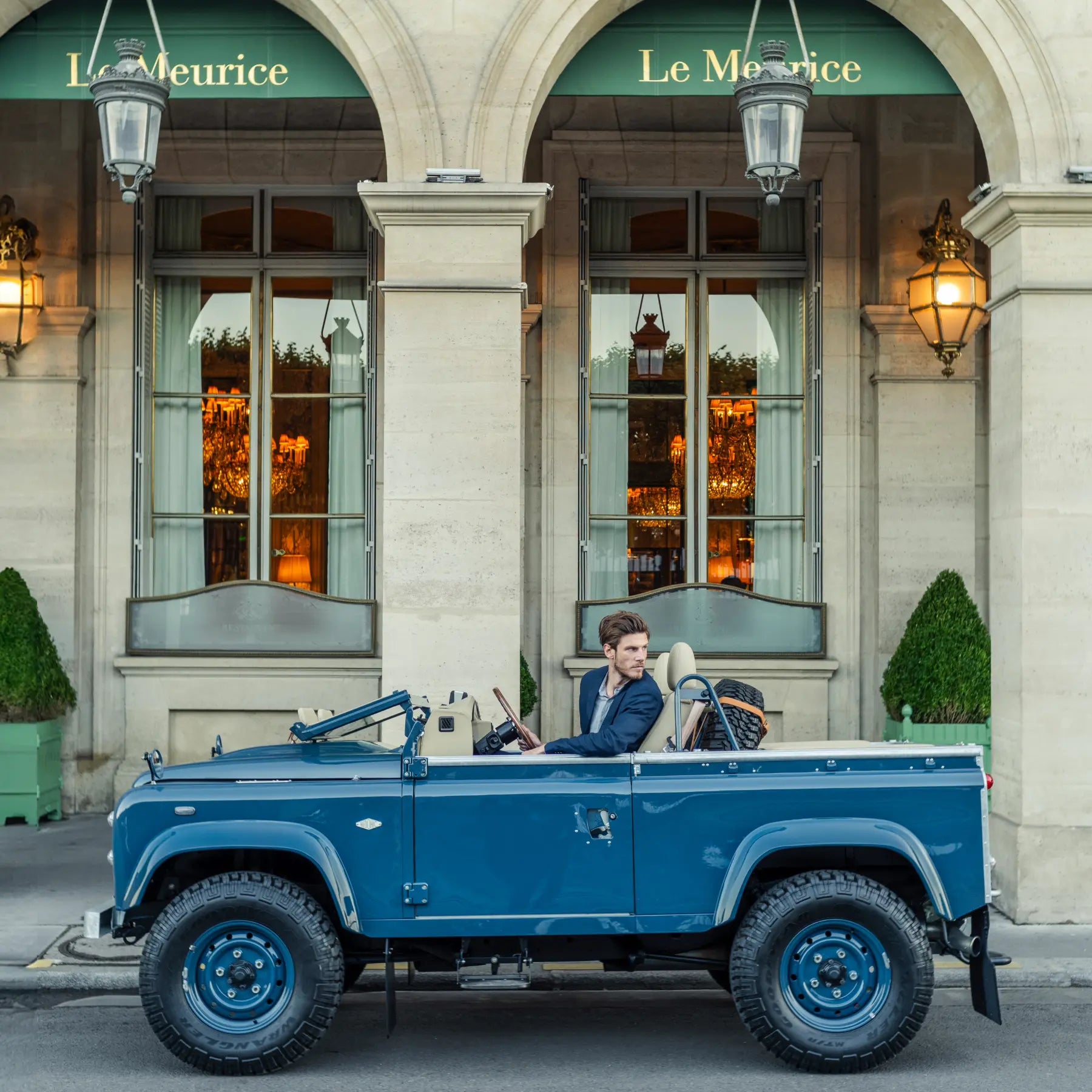 Land Rover Defender 90 Blue Soft Top - Custom Hedonic