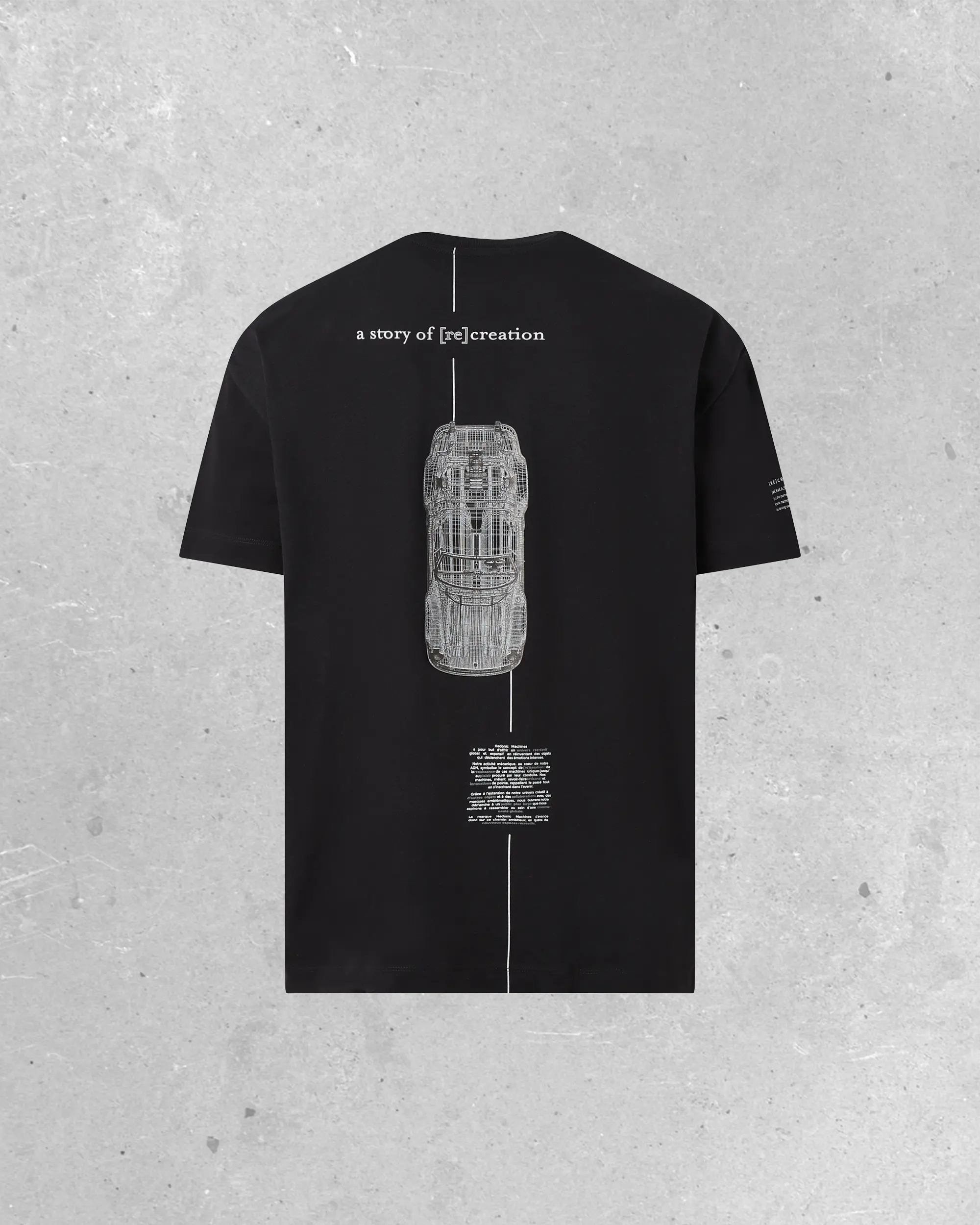 T-shirt Boxy Between the lines - Black Shades Hedonic