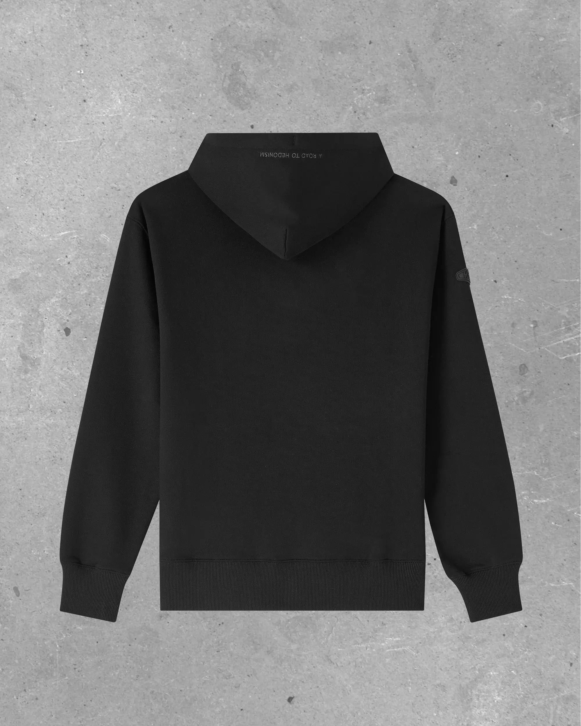 Sweat à capuche noir - Basics - Broderie Anthracite Hedonic