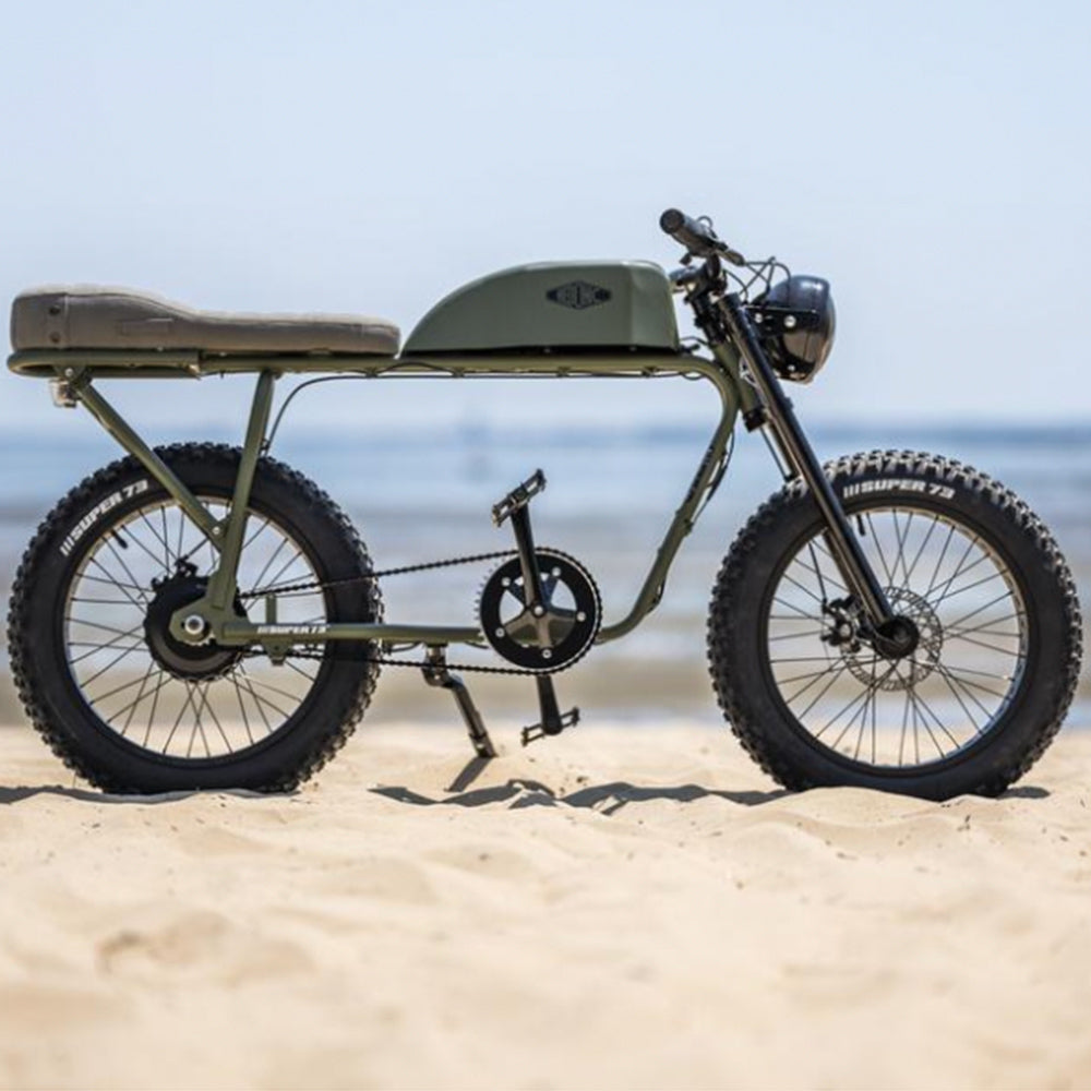 Hedonic x Super 73 Electric Bike - Khaki - Long Saddle