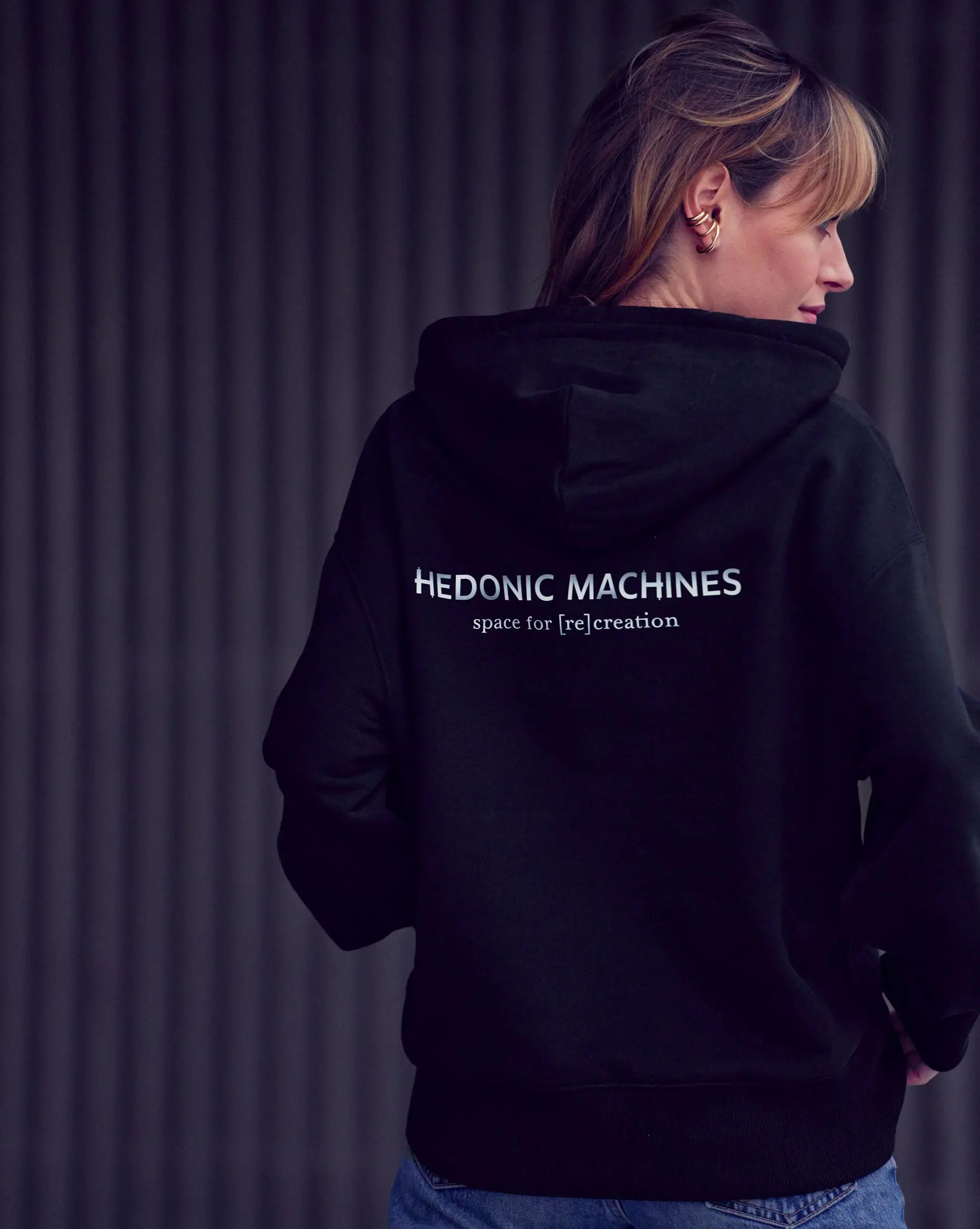 Sweat à capuche noir - Saturne - Hedonic x Violette Hedonic x Violette