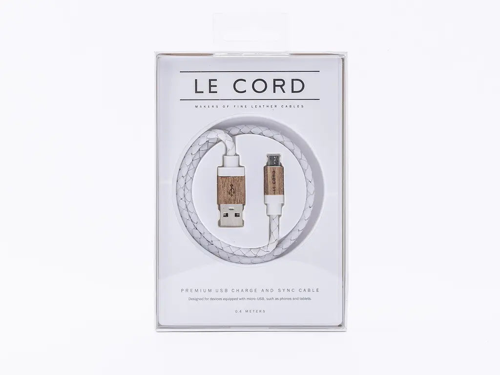 Câble Charge en cuir et bois pour Android Le Cord