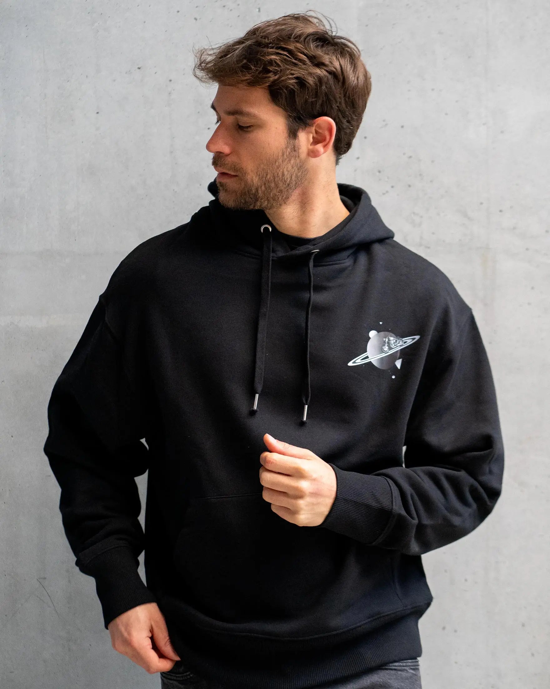 Sweat à capuche noir - Saturne - Hedonic x Violette Hedonic x Violette