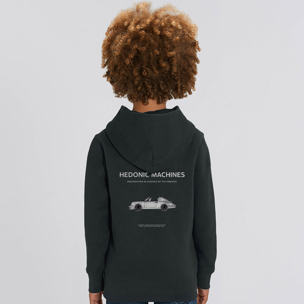 Sweat à capuche enfant noir - H001 3D side view