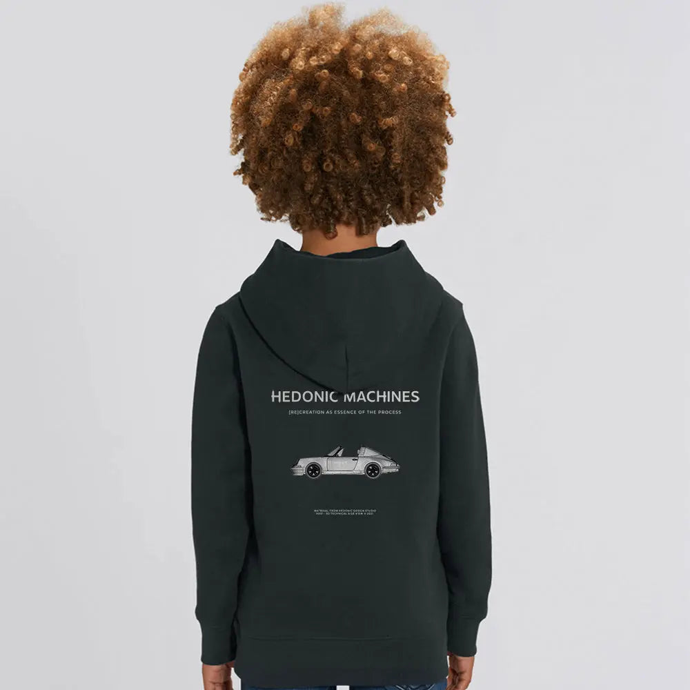 Sweat à capuche enfant noir - H001 3D side view Hedonic