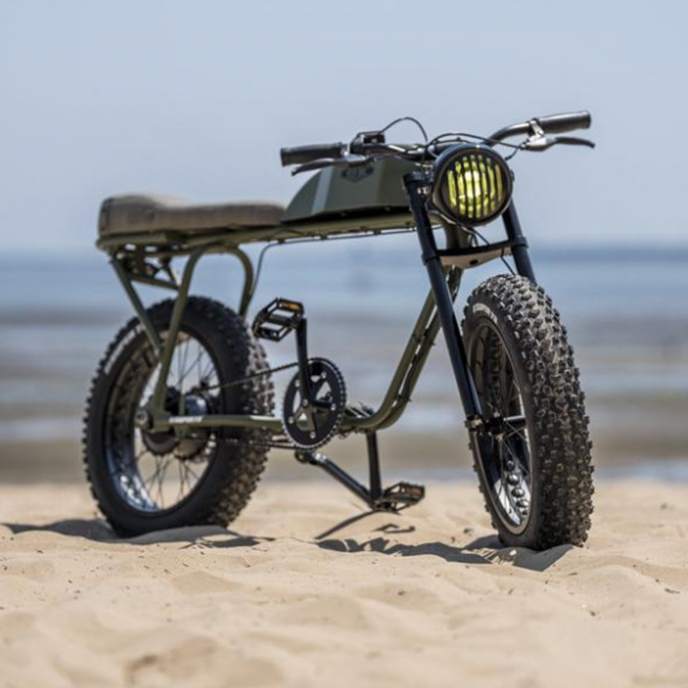 Hedonic x Super 73 Electric Bike - Khaki - Long Saddle