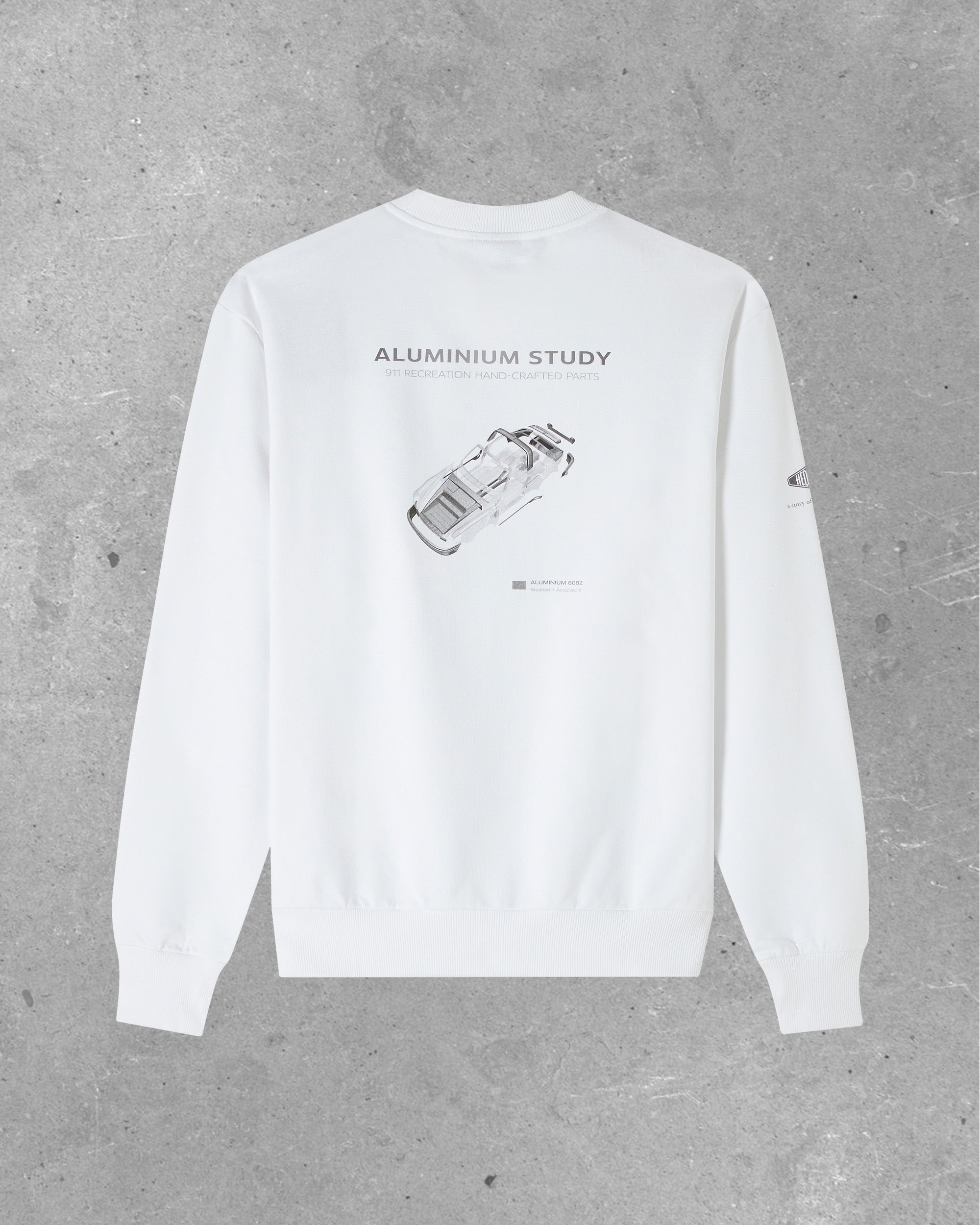 White crewneck sweatshirt - Aluminum study