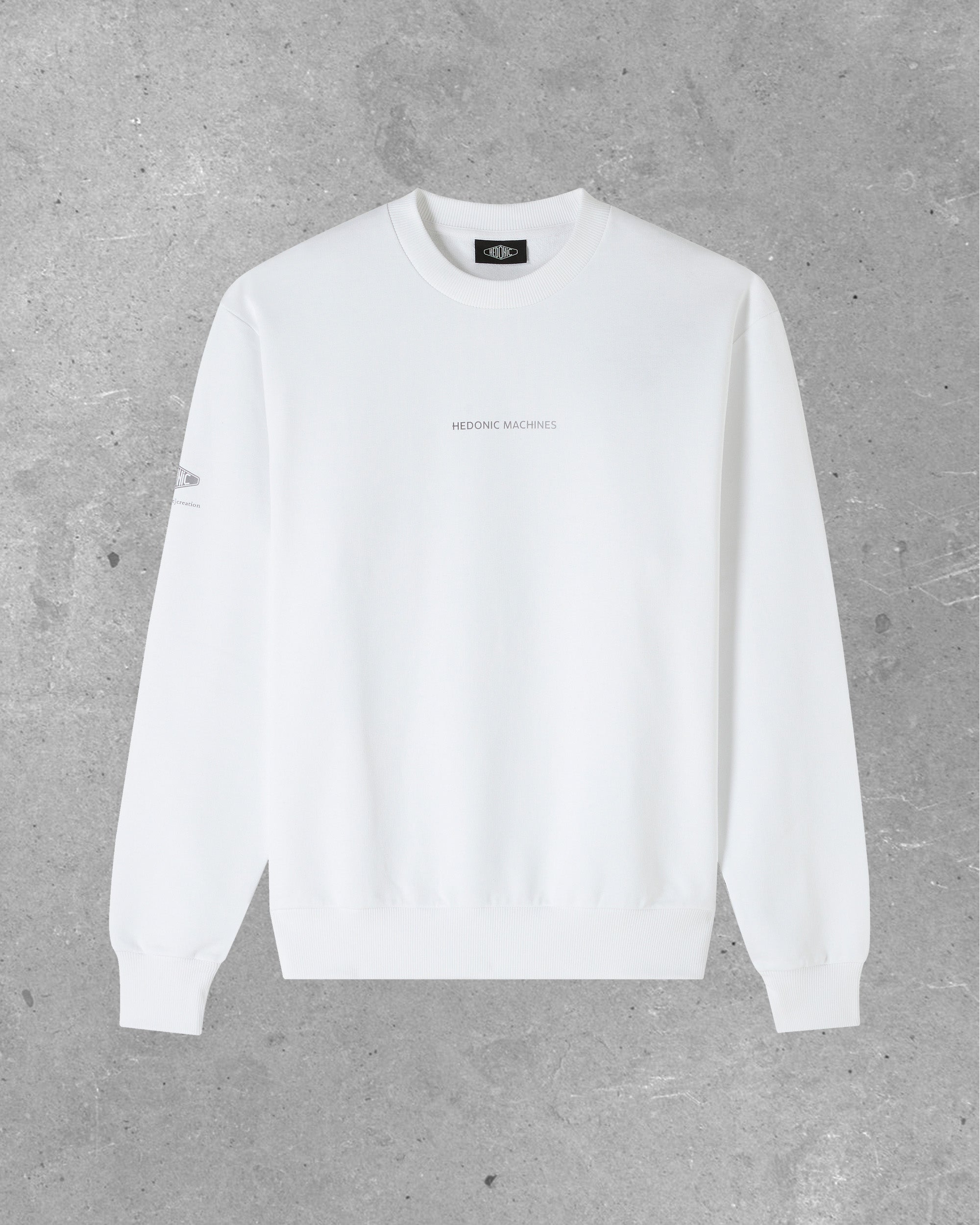 White crewneck sweatshirt - Aluminum study