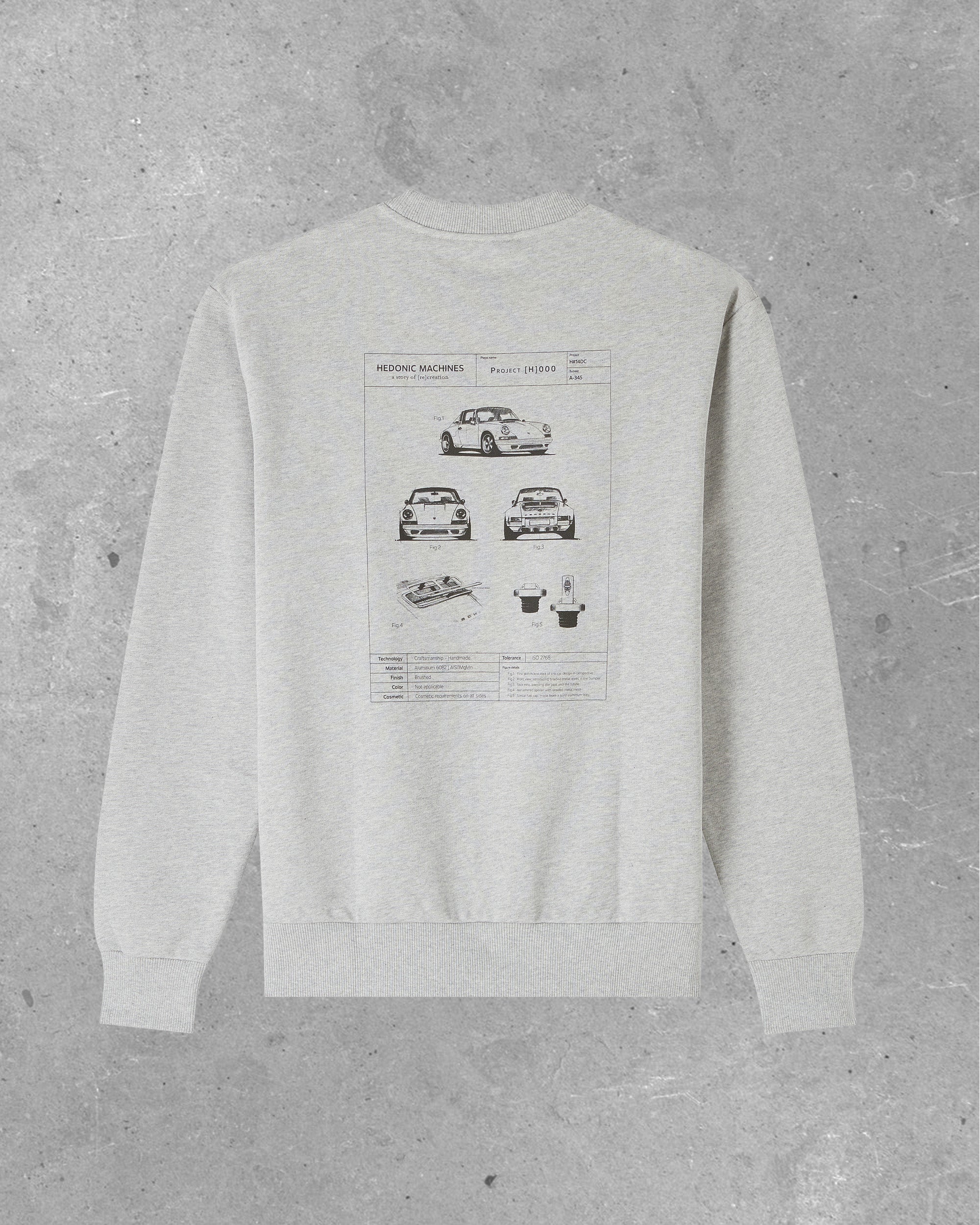 Gray crewneck sweatshirt - Technical sheet