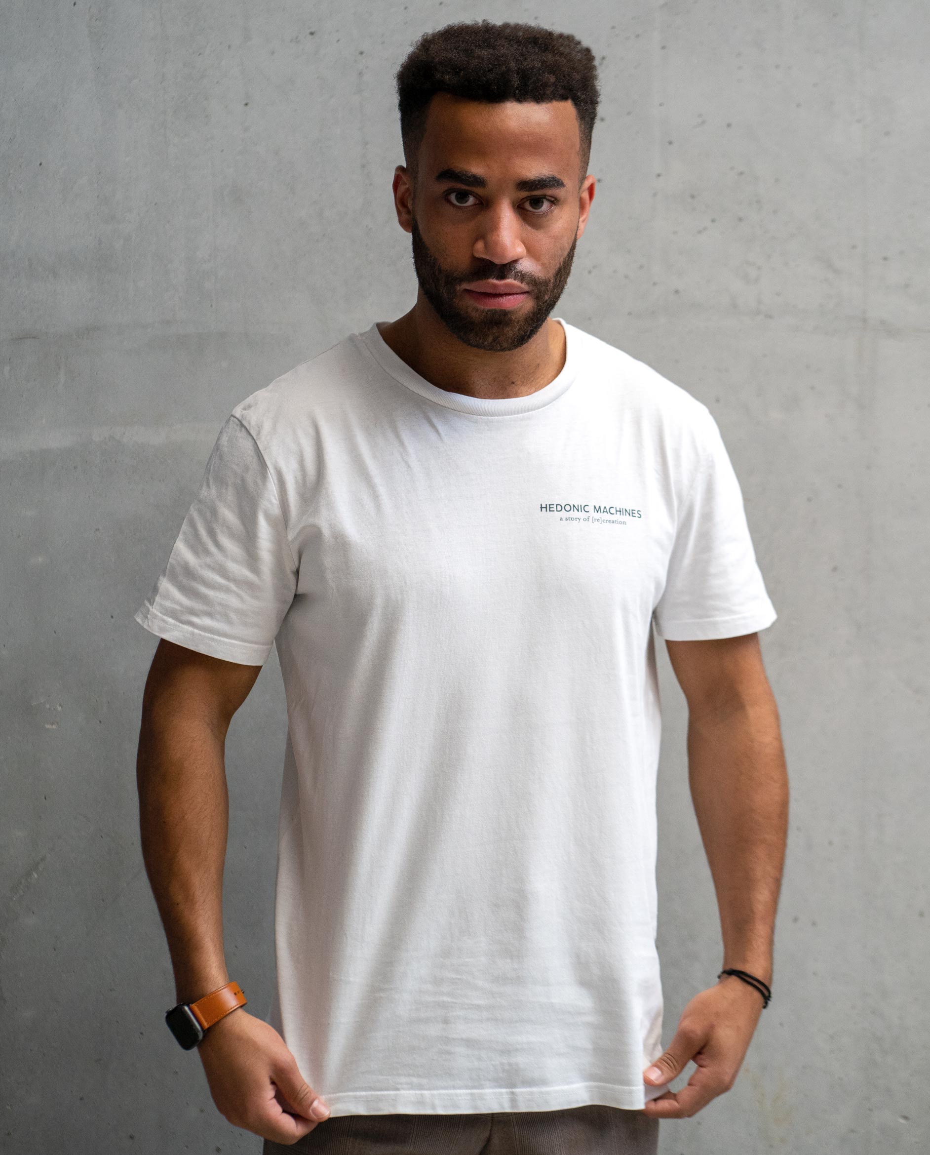 Hedonic Machines White T-Shirt - a story of [re]creation - basic